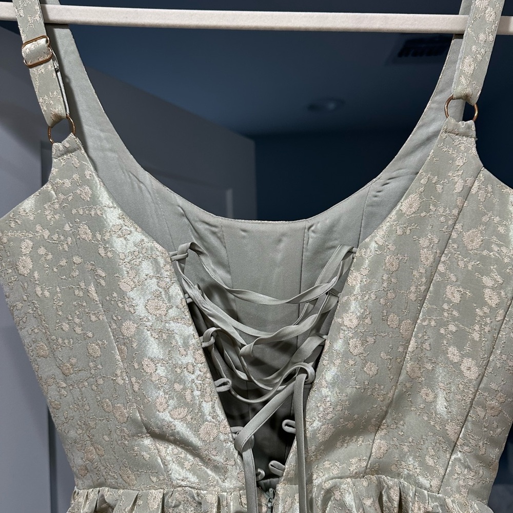 V. Chapman The Avery Dress in Sage Duchess - Picture 8 of 10